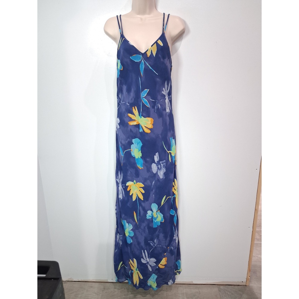 Kenar‎ Dress Vintage Blue Floral Watercolor Maxi Y2K Miss Honey Fairy Womens 10
